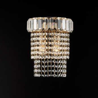 Bonetti Illumina Lampada da parete classica con struttura in metallo e paralume in vetro Vladimir