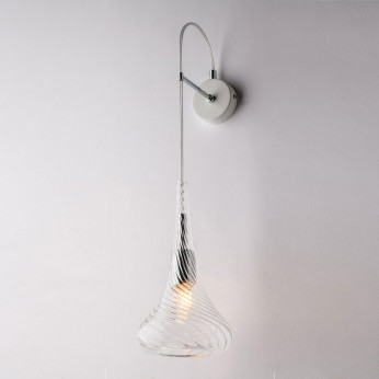 Bonetti Illumina Lampada da parete con singolo diffusore in vetro dal design moderno ed elegante Nemesi