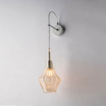 Bonetti Illumina Lampada da parete con singolo diffusore in vetro dal design moderno ed elegante Zeus