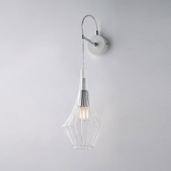 Bonetti Illumina Lampada da parete con singolo diffusore in vetro dal design moderno ed elegante Zeus