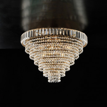 Bonetti Illumina Lampada da soffitto classica con struttura in metallo e paralume in vetro Vladimir