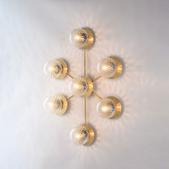 Bonetti Illumina Lampada da soffitto grande in metallo con diffusori in vetro dal design moderno Armonia