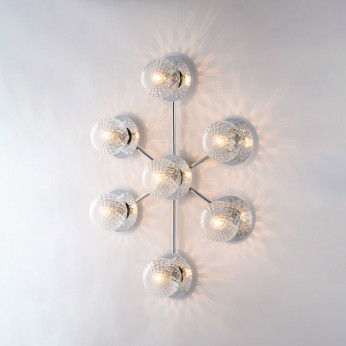 Bonetti Illumina Lampada da soffitto grande in metallo con diffusori in vetro dal design moderno Armonia