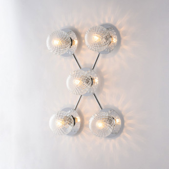 Bonetti Illumina Lampada da soffitto piccola in metallo con diffusori in vetro dal design moderno Armonia