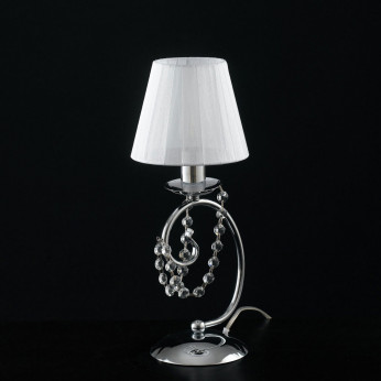 Bonetti Illumina Lampada da tavolo classica con strass in cristallo e paralumi in tessuto Magda