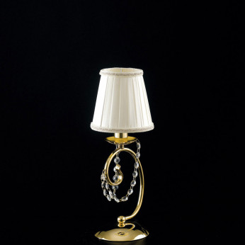 Bonetti Illumina Lampada da tavolo classica con strass in cristallo e paralumi in tessuto Magda