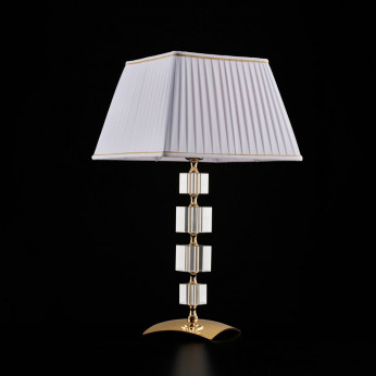 Bonetti Illumina Lampada da tavolo classica con struttura in metallo e dettagli in vetro Franz