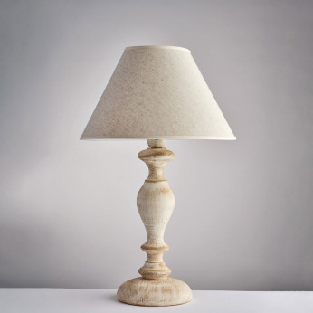 Bonetti Illumina Lampada da tavolo classica con struttura in metallo e paralume in tessuto Cascina