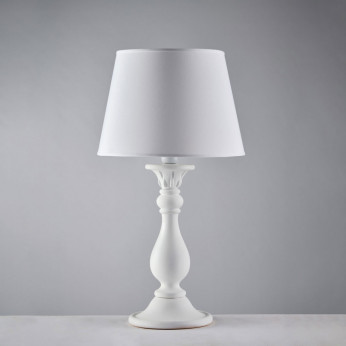 Bonetti Illumina Lampada da tavolo classica con struttura in legno e paralume in tessuto Lucca