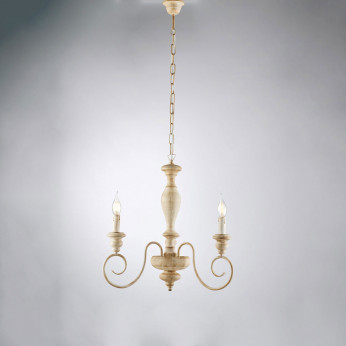 Bonetti Illumina Lampadario classico con 3 braccia e struttura in metallo regolabile in altezza Cascina