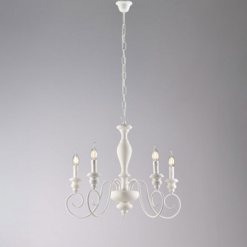 Bonetti Illumina Lampadario classico con 5 braccia e struttura in metallo regolabile in altezza Cascina