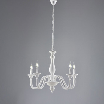 Bonetti Illumina Lampadario classico con 5 diffusori e struttura in legno regolabile in altezza Lucca