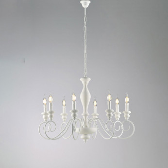 Bonetti Illumina Lampadario classico con 8 braccia e struttura in metallo regolabile in altezza Cascina