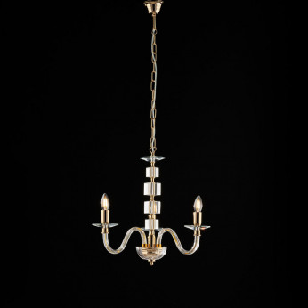 Bonetti Illumina Lampadario classico piccolo 3 luci con struttura in metallo e dettagli in vetro Franz