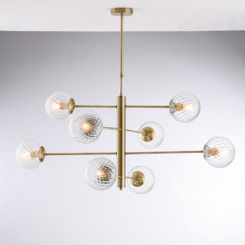 Bonetti Illumina Lampadario grande in metallo con 8 diffusori dal design moderno ed elegante Demetra