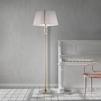 Bonetti Illumina Piantana da terra classica con struttura in metallo e dettagli in vetro Franz