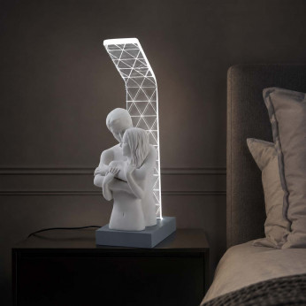 Bongelli Preziosi Abatjour lampada da comodino a LED con scultura di innamorati 