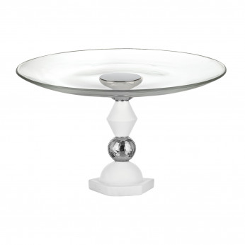 Bongelli Preziosi Alzata in marmorino con piano in vetro dal design elegante Liberty