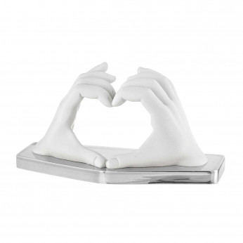 Bongelli Preziosi Bomboniera per matrimonio - Scultura piccola in marmorino con mani con cuore
