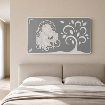 Bongelli Preziosi Capezzale contemporaneo con la sacra famiglia con pannello in legno 105x60 