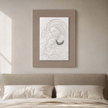 Bongelli Preziosi Capezzale moderno con la sacra famiglia su pannello 30x40 