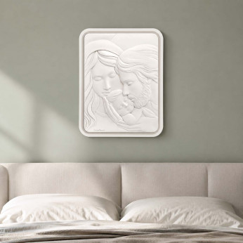 Bongelli Preziosi Capezzale moderno la sacra famiglia per camera da letto con cornice in legno 