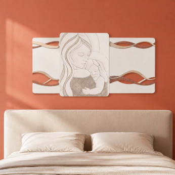 Bongelli Preziosi Capezzale moderno per camera da letto con la maternità su pannello in legno 