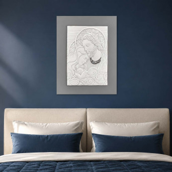 Bongelli Preziosi Capezzale moderno per camera da letto Sacra Famiglia con pannello 30x40 