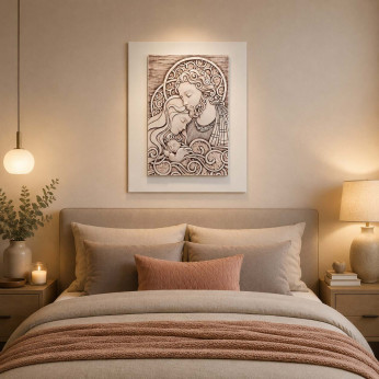 Bongelli Preziosi Capezzale quadro sacra famiglia moderno con pannello in legno 30x40 