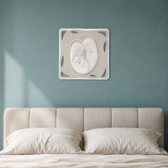 Bongelli Preziosi Capoletto moderno con Sacra Famiglia su pannello in legno 40x45 