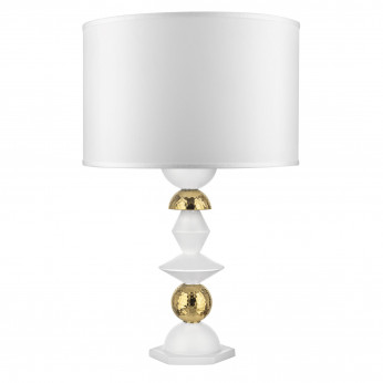 Bongelli Preziosi Lampada da tavolo in amrmorino con paralume in tessuto bianco Liberty