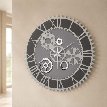Bongelli Preziosi Orologio da parete in legno con ingranaggi in stile moderno