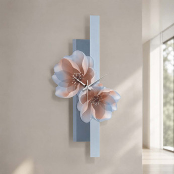 Bongelli Preziosi Orologio da parete moderno in legno verticale con decorazione floreale 