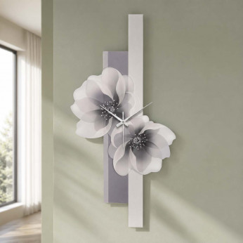 Bongelli Preziosi Orologio da parete moderno in legno verticale con decorazione floreale