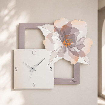Bongelli Preziosi Orologio da parete quadrato con fiori dal design moderno ed elegante
