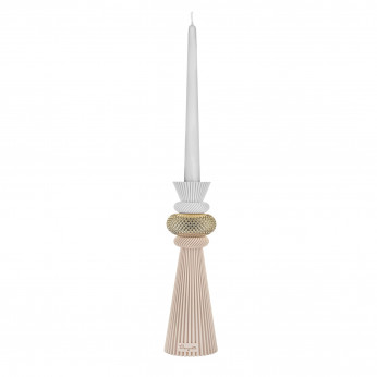 Bongelli Preziosi Portacandela alto in marmorino con decori geometrici dal design moderno Modular