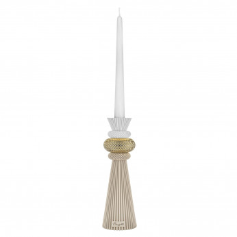 Bongelli Preziosi Portacandela alto in marmorino con decori geometrici dal design moderno Modular