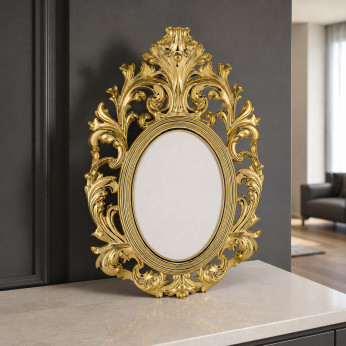 Bongelli Preziosi Portafoto da tavolo ovale barocco in marmorino dal design moderno ed elegante Barocco