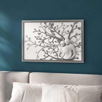 Bongelli Preziosi Quadro capoletto moderno con albero della vita e la sacra famiglia in marmorino 