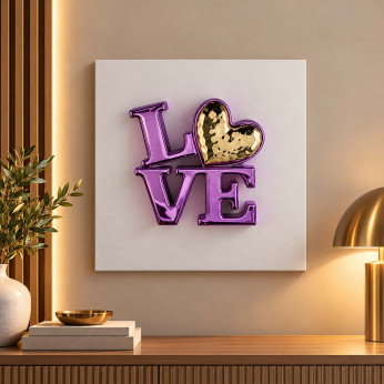 Bongelli Preziosi Quadro con pannello in legno e scritta in marmorino Love