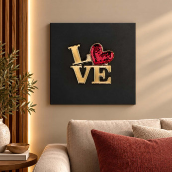 Bongelli Preziosi Quadro con pannello in legno e scritta in marmorino Love