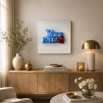 Bongelli Preziosi Quadro con pannello in legno e scritta in marmorino You and Me