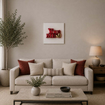 Bongelli Preziosi Quadro con pannello in legno e scritta in marmorino You and Me