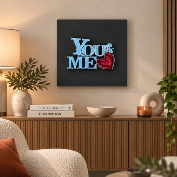 Bongelli Preziosi Quadro con pannello in legno e scritta in marmorino You and Me