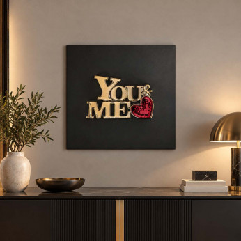 Bongelli Preziosi Quadro con pannello in legno e scritta in marmorino You and Me