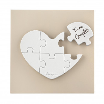 Bongelli Preziosi Quadro piccolo con pannello in legno e cuore in marmorino Puzzle