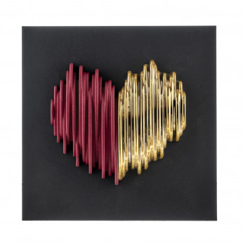 Bongelli Preziosi Quadro piccolo moderno con pannello in legno e cuore in marmorino Cuore Stilizzato