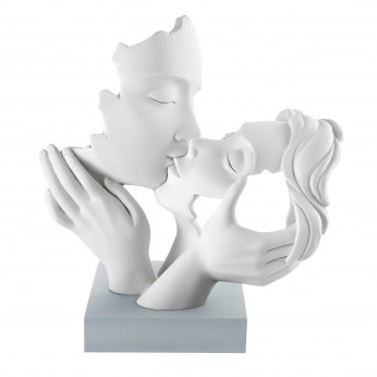 Bongelli Preziosi Scultura da tavolo con bacio piccola in marmorino dal design moderno ed elegante Face