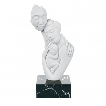 Bongelli Preziosi Scultura da tavolo in marmorino dal design moderno con abbraccio famiglia