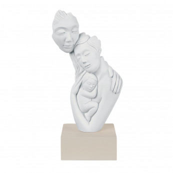 Bongelli Preziosi Scultura da tavolo in marmorino dal design moderno con abbraccio famiglia